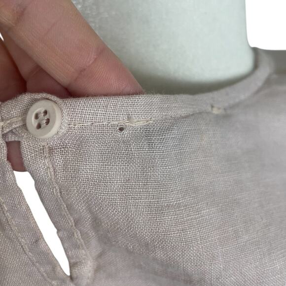 Francesca Bettini 100% Italian Linen Double Layer Bell sleeve Dress Medium NWT - Picture 9 of 12